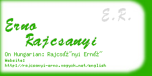 erno rajcsanyi business card